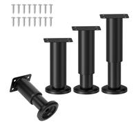 YCBTPS 4 Pièces Pieds De Meuble Réglables, Métal Pied De Meuble Rétractables 25-42cm Ronds Pieds De Table pour Chaise/Bureau/Armoire/Table Basse(15-25cm/5.9-9.8in)