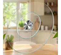 YCBTPS 60cm 80cm Plateau Tournant En Verre Trempé Lazy Susan Plateau De Service Rotatif Grande Tournante Pivotant, Rond Assiette De Service De Table À Manger(85cm/33in)