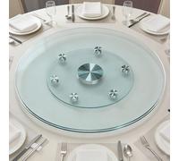 YCBTPS 70cm 80cm Plateau Tournant Ronde Lazy Susan En Verre Pour Table À Manger, Grand Plateau De Service Rotatif, Plaque De Service Rotative De Cuisine(75cm (30in))