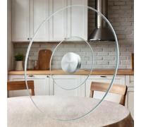 YCBTPS 80cm 90cm Grand Plateau Tournant En Verre Lazy Susan Pour Table À Manger Transparent Plateau Rotatif Rond Assiette De Service Pivotante Rotation Lisse(100cm/40in)