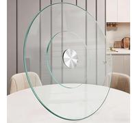 YCBTPS 80cm 90cm Grand Plateau Tournant En Verre Trempé, Cuisine Lazy Susan Plateau De Service Rond Pour Table À Manger, Assiette De Service Rotatif Robuste(85cm/33in)