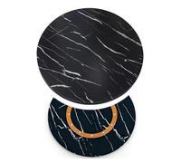 YCBTPS Grand Plateau Tournant Lazy Susan En Bois, Plateau Rotatif Pour Table À Manger, Assiette De Service Ronde Avec Base Antidérapante Pour Cuisine(Black stripes,85cm/33in)