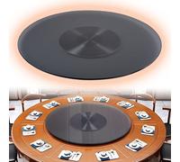 YCBTPS Lazy Susan Plateau Tournant À 360° Rotatif Pour Cuisine, Plateau De Service Rotatif En Verre Trempé, Assiette De Service Pivotant, Noir(90cm/36in)