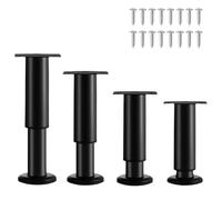 YCBTPS Lot De 4 Pieds De Meubles Reglable 18-30cm Pieds De Table en Metal Pied De Support Réglables Pattes De Rechange pour Armoires, Meubles TV, Canapés(38-70cm/15-27.5in)