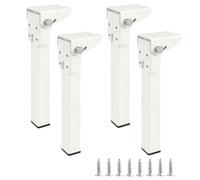 YCBTPS Lot De 4 Pieds De Table Pliants De 35cm 70cm Pieds De Meuble De Support Rabattable, Pied De Rechange en Métal Noirs pour Banc, Table De Camping, Bureau(White,15cm/6in)