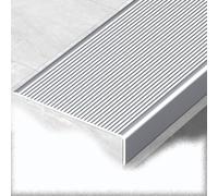YCBTPS Nez De Marche Profilé d'angle pour Bords D'escalier Extérieurs/Intérieurs, Barre De Seuil Nez De Marche Aluminium, Forme en L, Antidérapant, Robuste(Silver,W10cm/4in)