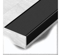 YCBTPS Nez De Marche Profilé d'angle pour Bords D'escalier Extérieurs/Intérieurs, Barre De Seuil Nez De Marche Aluminium, Forme en L, Antidérapant, Robuste(Black,W7cm/2.8in)