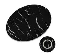 YCBTPS Plateau Tournant En Bois Lazy Susan, Grand Plateau De Service Rotatif Pour Table À Manger, Plaque De Service Ronde Pivotante, Assiette Présentation(Black Stripe,85CM/33IN)