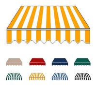 YCBTPS Tissu De Remplacement pour Auvent 4x3.0m, Tissu De Rechange pour Store Banne pour Patio, Toile De Store Banne Rétractable pour Porte-fenêtre(Orange-White,4x3.0m(13x10ft))