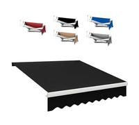 YCBTPS Tissu De Remplacement pour Auvent De Terrasse Rétractable, 5x3m Toile D'auvent Store Banne en Polyester, Tissu De Rechange pour Store Banne Imperméable(Black,3.5x3.0m(12x10ft))