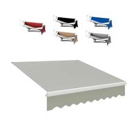 YCBTPS Tissu De Remplacement pour Auvent De Terrasse Rétractable, 5x3m Toile D'auvent Store Banne en Polyester, Tissu De Rechange pour Store Banne Imperméable(Gray,3.5x3.0m(12x10ft))