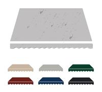 YCBTPS Tissu De Remplacement pour Auvent Extérieur, 3.5m 4.5m 5m Toile D'auvent Store Banne for Patio, Balcon Pare-Soleil Abri Imperméable, Cadre Non Inclus(Gray,4.5x3.0m(15x10ft))