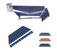 YCBTPS - Toile de rechange rétractable pour auvent de jardin - 3 m, 4 m, 5 m, 6 m, 7 m - Bleu (4 x 2,5 m)