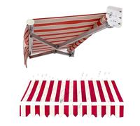 YCBTPS Toile de rechange rétractable pour auvent d'extérieur pour portes et fenêtres, tissu d'ombrage rouge pour jardin et terrasse, 5 x 3 m