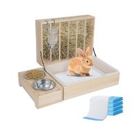 YCBTREE Râtelier à foin automatique 4 en 1 pour lapins, hamsters, cochons d'Inde, chinchillas (4 en 1)