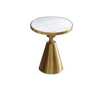 YCCHAH Meubles De Salon Table d'appoint Ronde, d'angle de canapé en marbre, Petite Basse Post-Moderne Tube doré Style hôtel Tables D'appoint Salon(A)