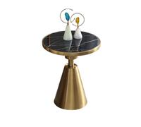 YCCHAH Meubles De Salon Table d'appoint Ronde, d'angle de canapé en marbre, Petite Basse Post-Moderne Tube doré Style hôtel Tables D'appoint Salon(B)