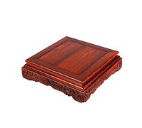YCCHAH Support De Bonsaï Vase en Bois Base en Bois Massif présentoir carré bonsaï en Pot Bouddha Statue Pierre Ornement Base Maison Bureau décoration Base De Pot en Bois(A)