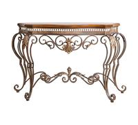 YCCYHQ Console d’Entrée Étroite, Console Salon Vintage avec Plateau en Bois Massif, Meuble Entrée à Motifs Ajourés, Style Élégant