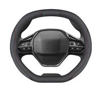 YCDSSM Auto Couvre Volant pour Citroen C5 Aircross 2017-2022, Couvre Volant Voiture Protège Volant Souple Respirant Antidérapant Cuir Ronde/D Accessoire,Double D-Red and Blue Lines - A