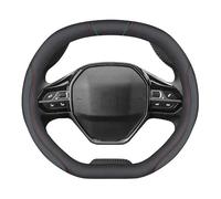 YCDSSM Auto Couvre Volant pour Citroen C5 Aircross 2017-2022, Couvre Volant Voiture Protège Volant Souple Respirant Antidérapant Cuir Ronde/D Accessoire,Double D-Red and Blue Lines - A