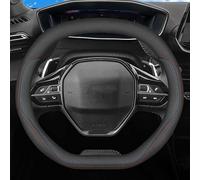 YCDSSM Auto Couvre Volant pour Dacia Duster, Couvre Volant Voiture Protège Volant Souple Respirant Antidérapant Cuir Ronde/D Accessoire,Double D-Black 3