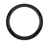 YCDSSM Auto Couvre Volant pour Dacia Sandero 2008-2012, Couvre Volant Voiture Protège Volant Souple Respirant Antidérapant Cuir Ronde Diamètre 37-39CM Accessoire,Black-O