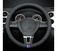 YCDSSM Auto Couvre Volant pour Opel Vivaro 2014-2018, Couvre Volant Voiture Protège Volant Souple Respirant Antidérapant Cuir Ronde/D Accessoire,O-Black Line - B