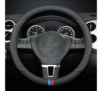 YCDSSM Auto Couvre Volant pour Opel Vivaro 2014-2018, Couvre Volant Voiture Protège Volant Souple Respirant Antidérapant Cuir Ronde/D Accessoire,O-Red and Blue Lines - B