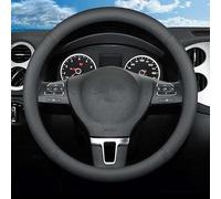 YCDSSM Auto Couvre Volant pour Peugeot Partner, Couvre Volant Voiture Protège Volant Souple Respirant Antidérapant Cuir Ronde/D Accessoire,O-Black 3