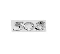 YCDSSM Auto Emblème pour Peugeot 508, Insigne D'emblème Logo de Voiture Badge Lettres pour Capot Arrière Coffre Autocollants Stickers Badge Accessoires,508-Silver