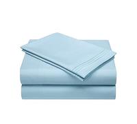 YCDZSW Drap Housse 140 x 190, Drap Plat, 2 Taie d'oreiller, 4Pc (Bleu Ciel,Double)