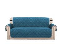 YCDZSW Housse de Canapé Matelassé | Housses de Canapé Antidérapante avec Accoudoirs | avec Poches Latérales | Lavable en Machine | Protection Griffures (Bleu Paon,4 Places)