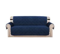 YCDZSW Housse de Canapé Matelassé | Housses de Canapé Antidérapante avec Accoudoirs | avec Poches Latérales | Lavable en Machine | Protection Griffures (Bleu Marine,3 Places)