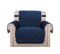 YCDZSW Housse de Canapé Matelassé | Housses de Canapé Antidérapante avec Accoudoirs | avec Poches Latérales | Lavable en Machine | Protection Griffures (Bleu Marine,1 Places)