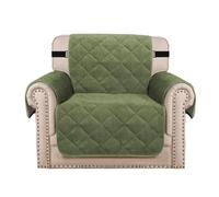 YCDZSW Housse de Canapé Matelassé | Housses de Canapé Antidérapante avec Accoudoirs | avec Poches Latérales | Lavable en Machine | Protection Griffures (Vert,1 Places)