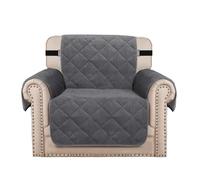 YCDZSW Housse de Canapé Matelassé | Housses de Canapé Antidérapante avec Accoudoirs | avec Poches Latérales | Lavable en Machine | Protection Griffures (Gris,1 Places)