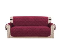YCDZSW Housse de Canapé Matelassé | Housses de Canapé Antidérapante avec Accoudoirs | avec Poches Latérales | Lavable en Machine | Protection Griffures (Rouge Raisin,4 Places)