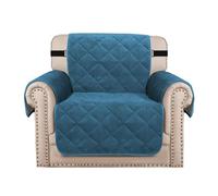 YCDZSW Housse de Canapé Matelassé | Housses de Canapé Antidérapante avec Accoudoirs | avec Poches Latérales | Lavable en Machine | Protection Griffures (Bleu Paon,1 Places)