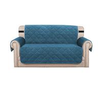 YCDZSW Housse de Canapé Matelassé | Housses de Canapé Antidérapante avec Accoudoirs | avec Poches Latérales | Lavable en Machine | Protection Griffures (Bleu Paon,2 Places)