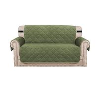 YCDZSW Housse de Canapé Matelassé | Housses de Canapé Antidérapante avec Accoudoirs | avec Poches Latérales | Lavable en Machine | Protection Griffures (Vert,2 Places)