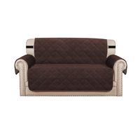 YCDZSW Housse de Canapé Matelassé | Housses de Canapé Antidérapante avec Accoudoirs | avec Poches Latérales | Lavable en Machine | Protection Griffures (Marron,2 Places)