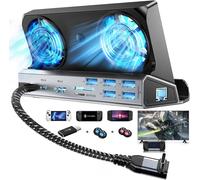 Yce Station D'Accueil 10 En 1 Double Ventilateurs De Refroidissement Avec Hdmi 2.0, 5 Ports Usb, 1000 Mbps, Fente Sd/Tf, Usb-C 100 W Pd, Adaptateur 40 Gbit/S Pour Steam Deck/Rog Ally/Switch/Lenovo