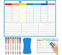 YceLon Planificateur hebdomadaire magnétique pour la famille - Tableau blanc effaçable avec 7 marqueurs et éponge - Idéal pour le budget ménager, la planification hebdomadaire et l'organisation.