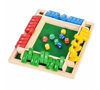YceLon Shut The Box Jeu de dés 4 joueurs en bois pour pub et fête | Feutre vert, panneau de contreplaqué stable, pieds en caoutchouc antidérapants, pour pub, bar, fête, adulte