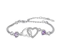 ycezw Bracelets féminins à la mode, bracelets pour femmes, cœurs profonds avec rêveurs réglables, pour bijoux en cuivre pour bracelet d'anniversaire de saint bijoux, riferimento alla descrizione