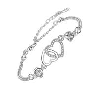 ycezw Bracelets féminins à la mode, bracelets pour femmes, cœurs profonds avec rêveurs réglables, pour bijoux en cuivre pour bracelet d'anniversaire de saint bijoux, riferimento alla descrizione