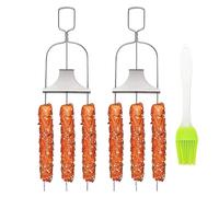 ycezw Brochettes de barbecue pour barbecue, Brochettes de barbecue en acier inoxydable - Bâtonnets réutilisables en acier inoxydable,Brochettes plates avec barre de pression, outils de barbecue