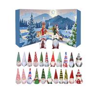 ycezw Calendrier de l'Avent des Gnomes de Noël - Calendrier de l'Avent 24 Jours avec Kit Figurines Gnomes et Compte à Rebours, Décoration festive pour Familles Adultes Enfants Garçons