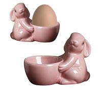 ycezw Coquetiers De Pâques,Coquetiers En Porcelaine, Coquetier en céramique de statue de lapin, Coquetier mignon et en statue de lapin pour le petit-déjeuner de Pâques et l'heure du dîner